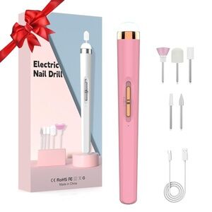 Pink Cordless Rechargeable Nail Drill With Light